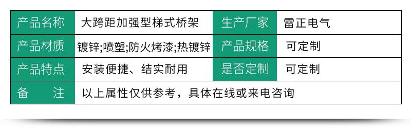 大跨距梯式桥架产品参数